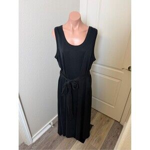 On 34th Black Sleeveless Maxi Dress with Waist Tie Sz XL